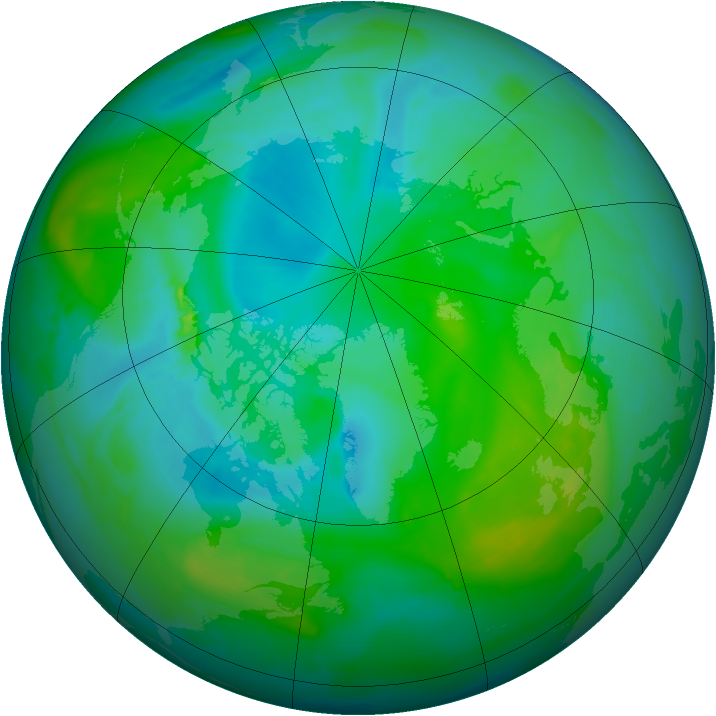 Arctic ozone map for 13 August 2008